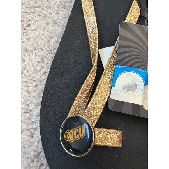 VCU NWT New‎ Women’s Glitter Flip Flops 7/8 Virginia Commonwealth University - Picture 3 of 11